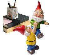 Générique Petite Statuette de Nain - Figurines de Nains Escaladeurs pour Pots de Fleurs,Figurines Drôles Ornements Thème Santa en Résine pour Jardin Terrasse Allée