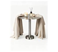 Générique Petite Table Basse Ronde, Table d'appoint Ronde en Acier Inoxydable avec Plateau de 3 mm d'épaisseur, Hauteur de 30 cm, idéale pour Le Salon, Un café ou Une Chambre(201,35x30cm)