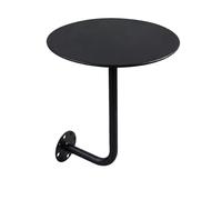 Générique Petite Table Murale Ronde pour intérieur/extérieur, 30-50cm Table Basse Murale Ronde, Table d'appoint Murale, Bureau Flottant en Métal Robuste, Table De Chevet & Tables de Bar(Black,50cm)