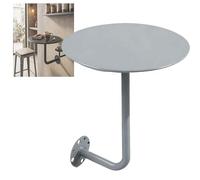 Générique Petite Table Ronde Murale, 30-50cm Table Basse en Métal, Bureau Flottant, Table d'appoint Ronde Murale, Tables De Chevet, Table De Bar Ronde for cafés, Bistrot, Tables de Chevet(Gray,50cm)