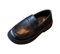 Générique Petites Chaussures en Cuir pour garçons, Chaussures de Performance Noires à la pour Enfants, Printemps et Automne Baskets Fille Marron (Black, 28 Little Child)