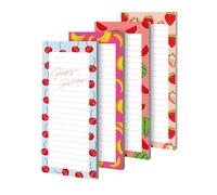Générique Petits blocs-notes - Blocs-notes de 21,5 x 9 cm avec impression clairement lisible, 4 blocs-notes pratiques à déchirer, motifs de fruits compacts et mignons pour un mémo facile à détacher