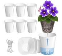 Générique Petits Pots Auto-arrosants - avec Trous de Drainage, Petite jardinière - 8 Pots Auto-Arrosants avec Indicateur Niveau Eau | pour Plantation Jardinage Repiquage Bouturage Fleur Alocasia