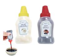 Générique Petits récipients à sauce avec couvercles, mini bouteilles à condiments,Ensemble de bouteilles à presser de voyage pour boîte à lunch - Mini de sauce piquante portables et polyvalentes pour