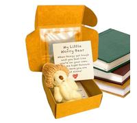 Générique Petits s,en Peluche dans Une Boîte - Jouet Animal Fait Main avec Carte d'Encouragement pour Graduation Mère Bébé Naissance Noël Saint-Valentin Attention