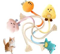 Générique Pets Cat Chew Rope, with Dolls Organic Cotton Chew Rope Toys for Cats, Cotton Chews Ropes Toys for Cats, 23 inches Catrope for Teeth Cleaning (4pcs)