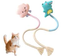 Générique Pets Cat Chew Rope, with Dolls Organic Cotton Chew Rope Toys for Cats, Cotton Chews Ropes Toys for Cats, 23 inches Catrope for Teeth Cleaning (AB)