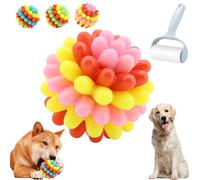Générique Pets Dog Toys, Pets Chew Ball, Heavy-Duty Spiky Chew Ball, Medium & Small Dogs Teeth Cleaning Chewing Training, Supports Oral Health During Play (Pink)