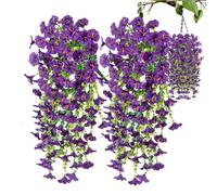 Générique Pétunia Artificiel - Faux Pétunias Intérieur Extérieur | Fleurs Soie & PP Résistantes Aux Intempéries, 75cm, 2 Pièces, Plåntes Éternelles pour Véranda, Jardin, Pot, Allée, Vase, Terrasse