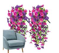 Générique Pétunia Artificiel - Faux Pétunias Intérieur Extérieur | Fleurs Soie & PP Résistantes Aux Intempéries, 75cm, 2 Pièces, Plåntes Éternelles pour Véranda, Jardin, Pot, Allée, Vase, Terrasse