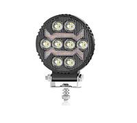 Générique Phare de Travail Auxiliare Rond LED 12V 24V 17W 1500Lm 4 pouces Projecteur Longue Portée Feu Spot + Feu de Position Orange DRL pour Voiture Camion Poids Lourds VTT 4x4
