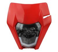 Générique phares de moto Powermotor - plaque de phare LED pour, Motocross, pour EXC XC SX MX 125 250 300 450, carénage Enduro Blocs Optiques Moto(Rouge)