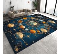 Générique Phase Planète Tapis de Couloir Long 100x200 cm 3D Phase Planète Tapis de Chevet Grand Flanelle Antidérapant Lavable Poil Court Tapis pour Chambre Couloir Q-410
