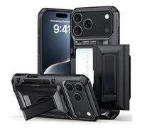 Générique Phone 17 Pro Max Case, 2025 Shockproof Wallet Phone Case,with Card Holder Heavy Duty Protective Dual Layer Hidden Card Slot Slim Wallet Smartphone Cover for Women&Men (B)