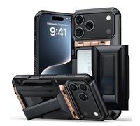 Générique Phone 17 Pro Max Case, 2025 Shockproof Wallet Phone Case,with Card Holder Heavy Duty Protective Dual Layer Hidden Card Slot Slim Wallet Smartphone Cover for Women&Men (D)