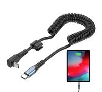 Générique Phone Charger Cable - Fast Charging Mobile Cable, Telescopic Spring Elbow Connector | 90 Degree Elbow Phone with Durable TPU Material for Smartphones Tablets Laptops Charging