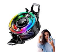Générique Phone Cooler, Portable RGB Cooling Fan with Smart Temperature Control, High-Speed Smartphone Cooler for Playing, Vlogging, Video Calls, Live Streaming, Overheating Prevention