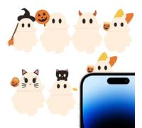 Générique Phone Decor Figure, Stick on Topper Accessory, 1.57x0.79in Halloween Ghost Design, Lightweight Authentic Material, Easy Attachment Accessories for Youth, Girls, Boys, Women