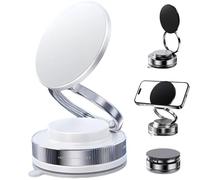 Générique Phone Mount, 360° Adjustable Vacuum Magnetic Phone Holder, Universal Car Mount with Ultra-Strong Grip, Dual-Axis Adjustability for All Smartphones (White)