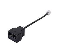 Générique Phone Splitter Adapter - 2-Port RJ11/RJ14 Cable Converter | Telephone Cord Splitter For Landline, Fax, Modem, DSL, Compact Detachable Four-Core Design