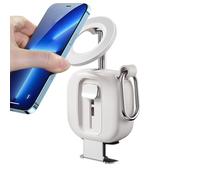 Générique Phone Stand for Desk, 360 Degree Rotating Mount, Foldable Anti-Slip ABS+PC+Zinc Alloy Stand, 7x7x2.8cm, for Home, Travel, Car, Viewing, Live Streaming, Bedside, Black, White