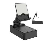 Générique Phone Stand with Speaker - Speaker Phone Stand | Foldable Phoné Štand | Wireless 5.3, Anti-Slip Base, Adjustable Height Angle, Built-in Microphone, 15H Playtime, for Home Office TR