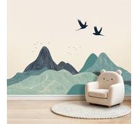 Générique Photo Murale Oriental style chinois minimaliste Papier Peint Panoramique Tapisserie Intissé Murales Poster Décoration Murale pour Salon Bureau Adulte Enfant, 350 x 256 cm