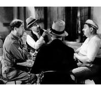 Générique Photo Noir et Blanc de la Partie de Cartes dans Marius de Pagnol, Impression sur Papier Satiné 190g/m², Certifié PEFC (60x80cm)