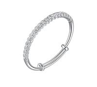 Générique Phrases 2 Anneaux Letter Beaded Hand Woven Rope Bracelet Suitable As A Birthday For Your Jonc Élastique Perle Couleurs Perlé Bijoux (Silver, One Size)