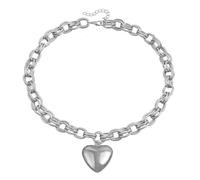 Générique Phrases Acier Couple Anneaux Punk Puffy Love Thick Chain Choker Necklaces Charm Statement Jewelry For Women Teen Girls Pour Femmes Amoureux En Mm Anneaux (A, One Size)