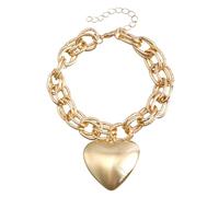Générique Phrases Acier Couple Anneaux Punk Puffy Love Thick Chain Choker Necklaces Charm Statement Jewelry For Women Teen Girls Pour Femmes Amoureux En Mm Anneaux (GD4, One Size)
