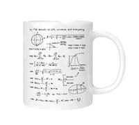 Générique Physics Drink Mug, 320ml Ceramic Cup, 3.78x3.23 Inches Mug with Novelty Math Design, Ceramic Material, Drinkware Accessory with Sturdy Build, Cup for Hot Cold Tea Juice