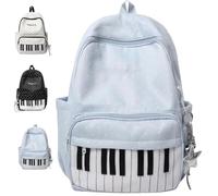 Générique Piano Backpack for Women Nylon Polka Dot Cute Backpack Stylish Daypack with Large Capacity for Campus Commute,Work,Travel (Blue)