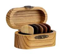 Générique Pick Holder, Wooden Guitar Picks Storage Box, Multifunctional Convenient Compact Portable 8cm Case Ideal for Stringed Instrument, Ukulele, and Bass (3.15x1.57x1.57 inches)