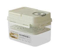 Générique Pickle Container - 4l Airtight Leakproof Food Jar | Silicone Stainless Steel Storage - Press Mechanism Keeps Pickles Sauerkraut Fresh Ideal for Home Pantry Fridge Camping Picnic