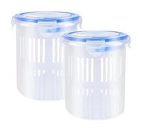 Générique Pickle Storage Jar - 1200ml Transparent Leakproof Container, Strainer Fruit Holder, Vegetable Keeper | Multi Use Kitchen Organizer for Fruits Vegetables Cheese Snacks Home Fridge Boxs