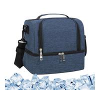 Générique Picnic Bag - Insulated Cooler Bag - 25cm Camping Accessories - Waterproof Oxford Cloth Portable Lunch Tote with Extra Pouch Keeps Food Cold or Warm for Outdoor Beach Party Travel