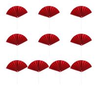 Générique Pics à Gâteaux en Papier Rouge, Lot de 10 Décorations Éventail pour Gâteau D'anniversaire, Décoration Créative pour Fêtes et Anniversaires, Accessoires Photo Originaux