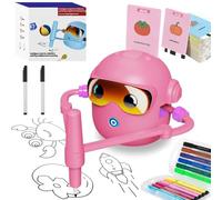 Générique Pictobot Drawing Robot avec 100 Cartes,16 Stylos ColoréS Et De La Musique,Compagnon éDucatif Qui Fait Aimer Le Dessin DèS 3 Ans (Rosa)