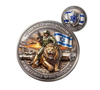 Générique Pièce commémorative Bouclier de Juda, Pièce de défi chrétienne Lion de Juda, Jeton de Foi Force et Honneur, Jeton commémoratif Religieux, Cadeaux Inspirants pour Guerriers Religieux (03#)
