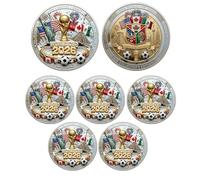 Générique Pièce commémorative de la Coupe du Monde 2026, pièce en métal Double Face à Collectionner - Accessoire de Bureau et Souvenir pour Les Fans et collectionneurs de Football (5Pcs)