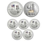 Générique Pièce commémorative de la Mission Lunaire Artemis II, pièce commémorative de la Artemis, pièces de Collection en Relief 3D sur Le thème de l'exploration Spatiale (5Pcs 03#)