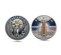 Générique Pièce commémorative de la Mission Lunaire Artemis II, pièce commémorative de la Artemis, pièces de Collection en Relief 3D sur Le thème de l'exploration Spatiale (02#)