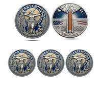 Générique Pièce commémorative de la Mission Lunaire Artemis II, pièce commémorative de la Artemis, pièces de Collection en Relief 3D sur Le thème de l'exploration Spatiale (3Pcs 02#)