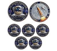 Générique Pièce commémorative de la Mission Lunaire Artemis II, pièce commémorative de la Artemis, pièces de Collection en Relief 3D sur Le thème de l'exploration Spatiale (5Pcs 06#)