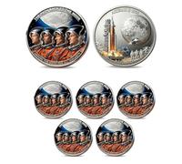 Générique Pièce commémorative de la Mission Lunaire Artemis II, pièce commémorative de la Artemis, pièces de Collection en Relief 3D sur Le thème de l'exploration Spatiale (5Pcs 01#)