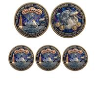 Générique Pièce commémorative de la Mission Lunaire Artemis II, pièce commémorative de la Artemis, pièces de Collection en Relief 3D sur Le thème de l'exploration Spatiale (3Pcs 05#)