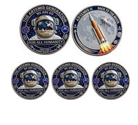 Générique Pièce commémorative de la Mission Lunaire Artemis II, pièce commémorative de la Artemis, pièces de Collection en Relief 3D sur Le thème de l'exploration Spatiale (3Pcs 06#)