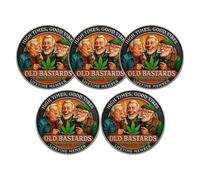 Générique Pièce du Club des Vieux Cannabis, Pièce de défi Membre à Vie du Club des Vieux, Pièces Humoristiques Double Face High Times 100% Détente, Jeton Feuille Verte Vintage, Cadeaux Rigolos (#B5)