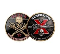 Générique Pièce X - L'hommage Ultime à la Rebelle, pièce X Skull, pièces commémoratives Vintage X, pièces Old Fuckers Challenge, Cadeau de Collection (1 pcs)